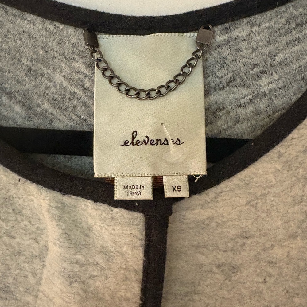 ANTHROPOLOGIE X ELEVENSES Ardsley Wool Blend Jacket in Gray/Black Size XS - Picture 3 of 5
